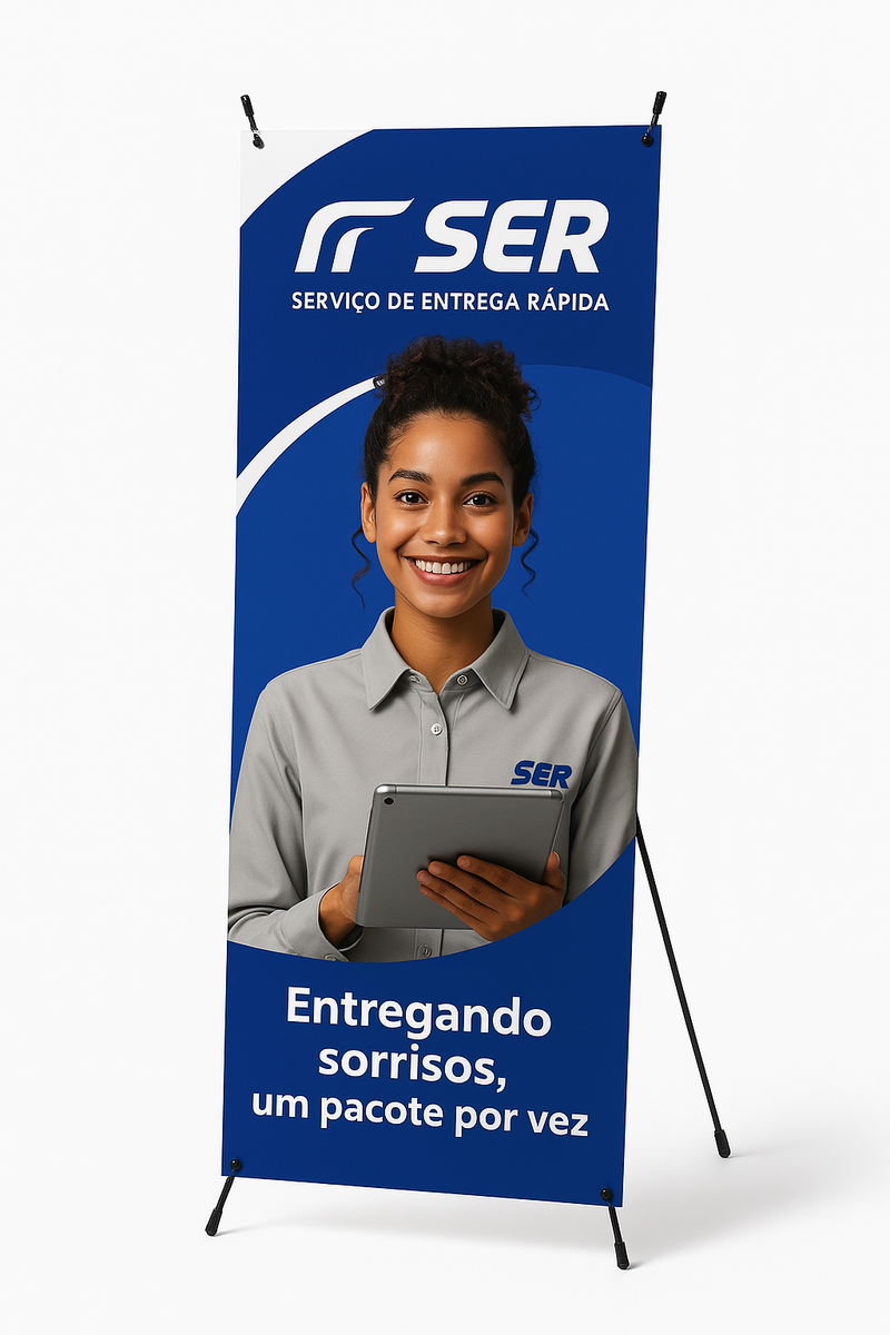 Tripé Porta Banner X Haste Pedestal 70 X 180cm Lona